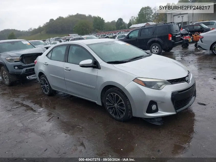 2015 Toyota Corolla S Plus VIN: 5YFBURHE2FP248217 Lot: 40437275