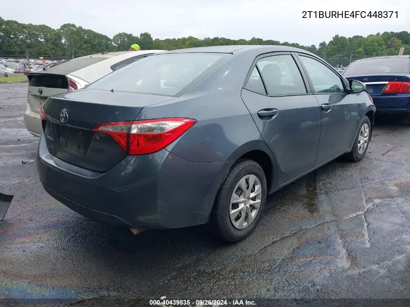 2015 Toyota Corolla L VIN: 2T1BURHE4FC448371 Lot: 40439835