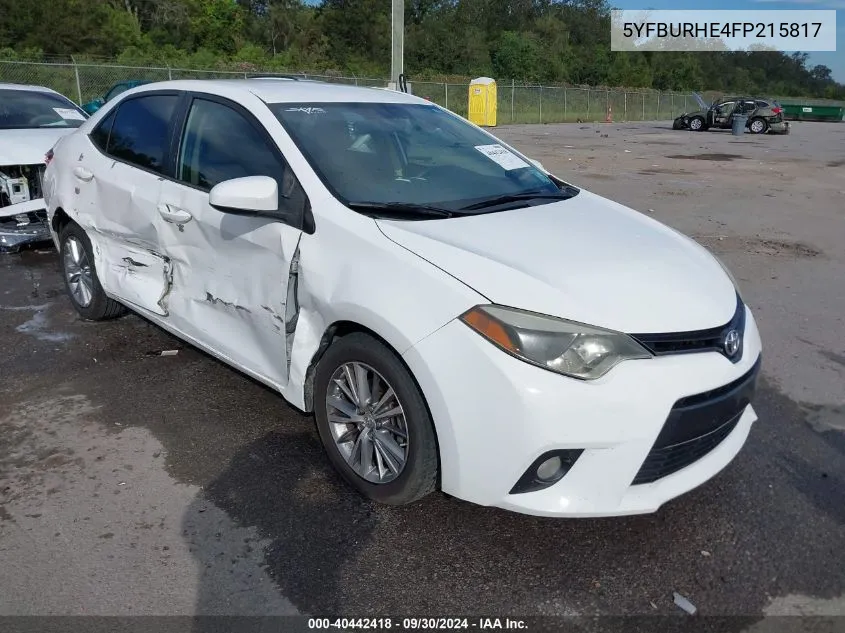 2015 Toyota Corolla Le Plus VIN: 5YFBURHE4FP215817 Lot: 40442418