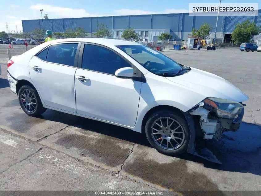 5YFBURHE9FP232693 2015 Toyota Corolla Le