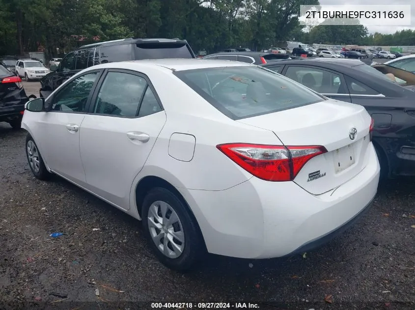 2015 Toyota Corolla L VIN: 2T1BURHE9FC311636 Lot: 40442718