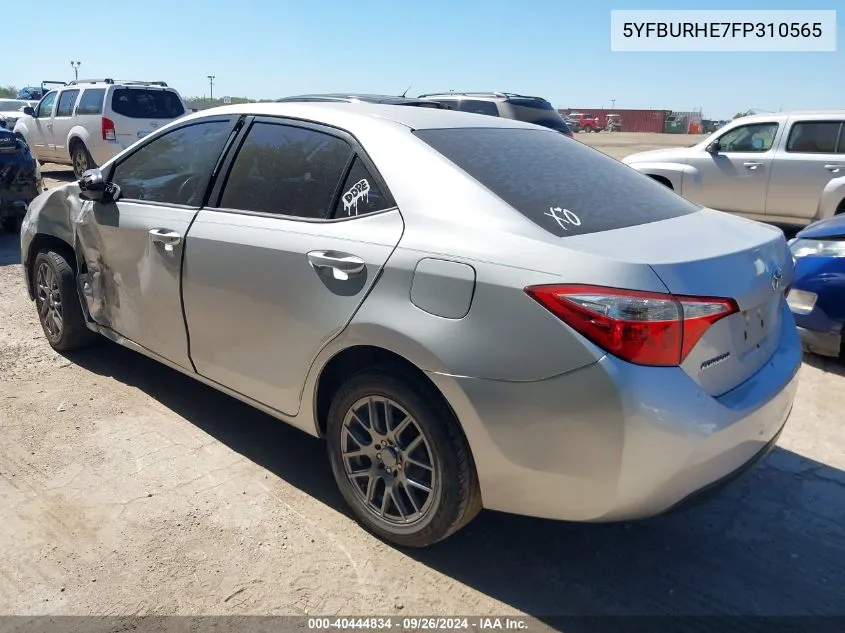 2015 Toyota Corolla Le VIN: 5YFBURHE7FP310565 Lot: 40444834