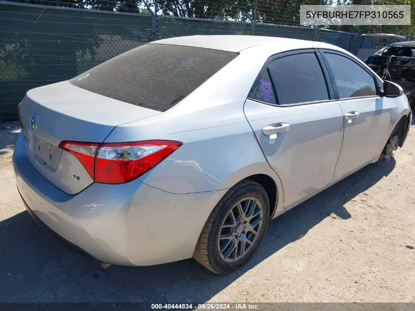 2015 Toyota Corolla Le VIN: 5YFBURHE7FP310565 Lot: 40444834