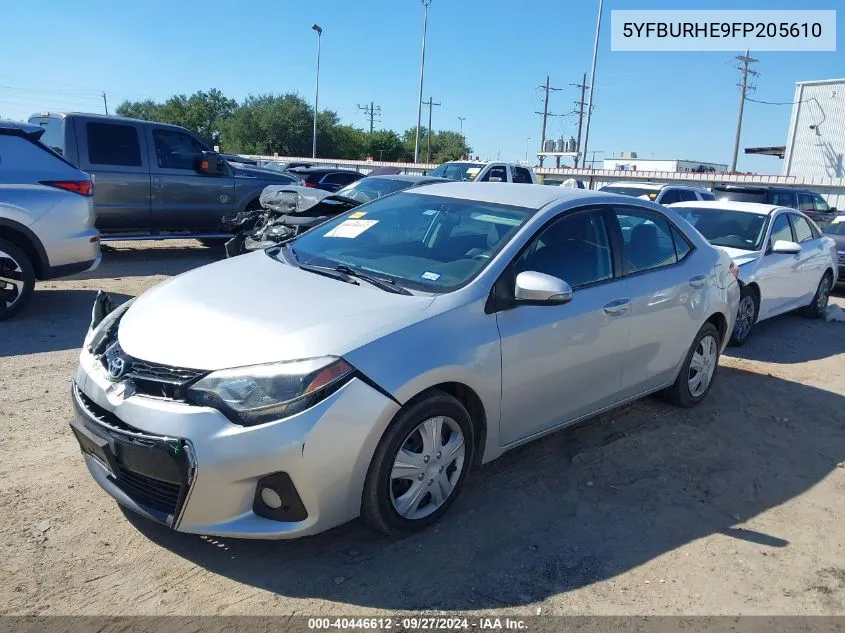 2015 Toyota Corolla S VIN: 5YFBURHE9FP205610 Lot: 40446612