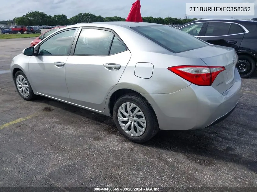 2015 Toyota Corolla L VIN: 2T1BURHEXFC358352 Lot: 40458665