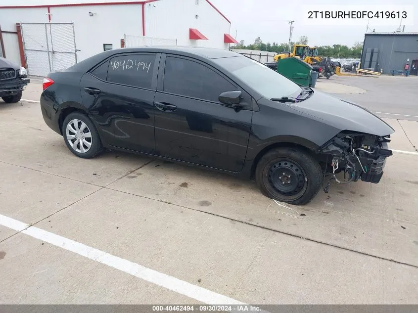 2015 Toyota Corolla L/Le/Le Pls/Prm/S/S Pls VIN: 2T1BURHE0FC419613 Lot: 40462494