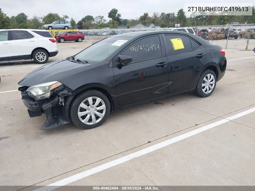 2015 Toyota Corolla L/Le/Le Pls/Prm/S/S Pls VIN: 2T1BURHE0FC419613 Lot: 40462494