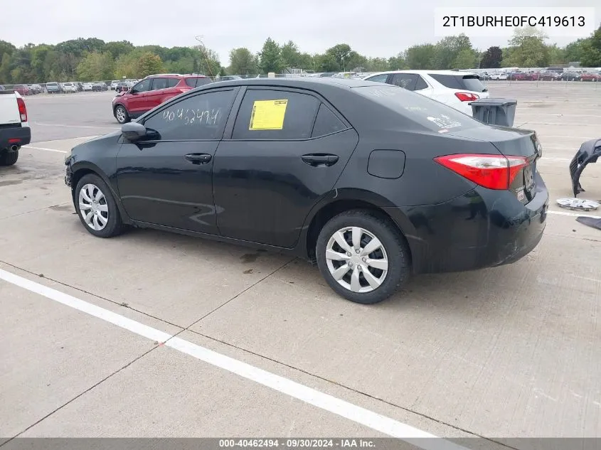 2015 Toyota Corolla L/Le/Le Pls/Prm/S/S Pls VIN: 2T1BURHE0FC419613 Lot: 40462494