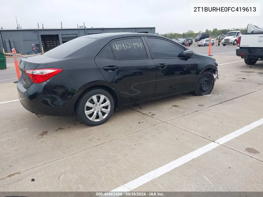 2015 Toyota Corolla L/Le/Le Pls/Prm/S/S Pls VIN: 2T1BURHE0FC419613 Lot: 40462494