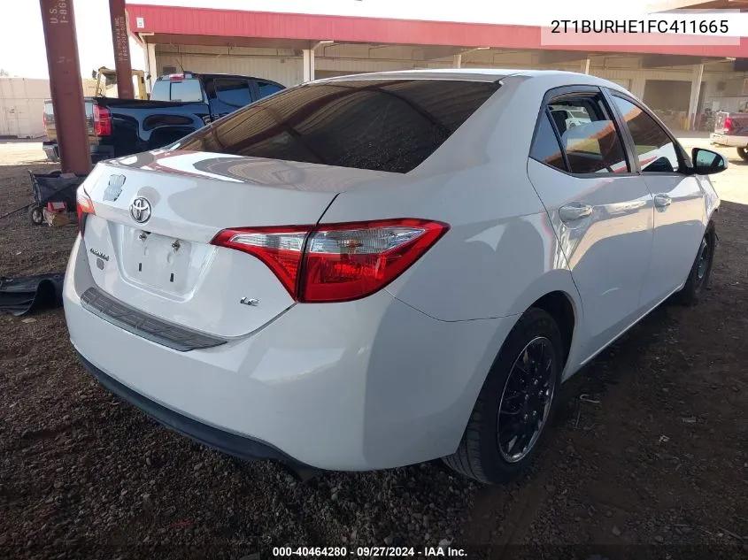 2015 Toyota Corolla Le VIN: 2T1BURHE1FC411665 Lot: 40464280