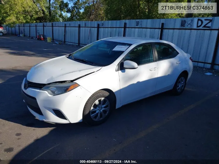 2015 Toyota Corolla L VIN: 2T1BURHE5FC374863 Lot: 40466113