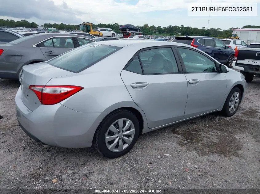 2T1BURHE6FC352581 2015 Toyota Corolla Le