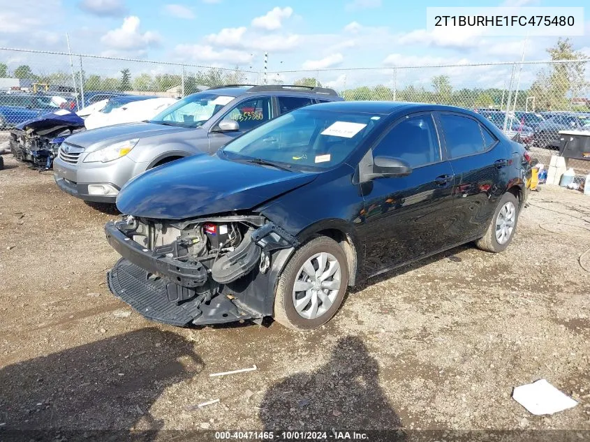 2015 Toyota Corolla Le VIN: 2T1BURHE1FC475480 Lot: 40471465