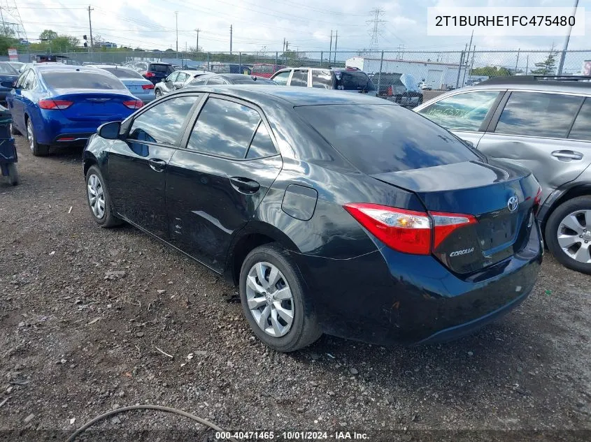 2015 Toyota Corolla Le VIN: 2T1BURHE1FC475480 Lot: 40471465