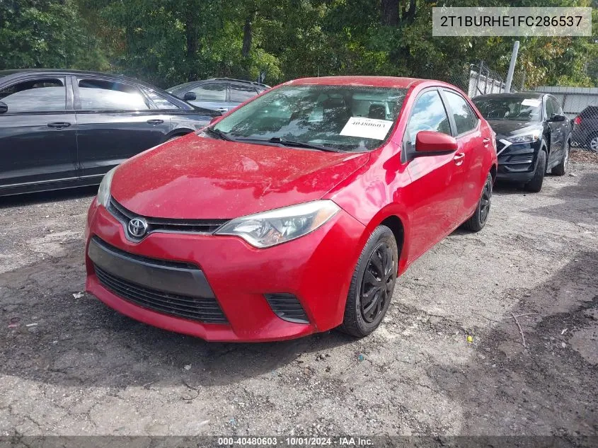 2015 Toyota Corolla L/Le/Le Pls/Prm/S/S Pls VIN: 2T1BURHE1FC286537 Lot: 40480603