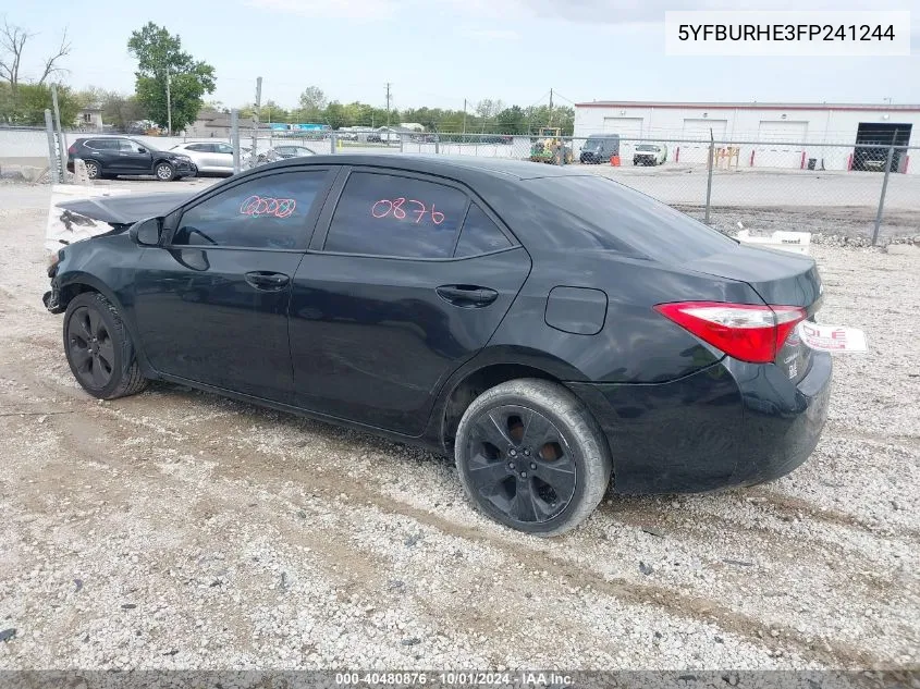 2015 Toyota Corolla Le VIN: 5YFBURHE3FP241244 Lot: 40480876