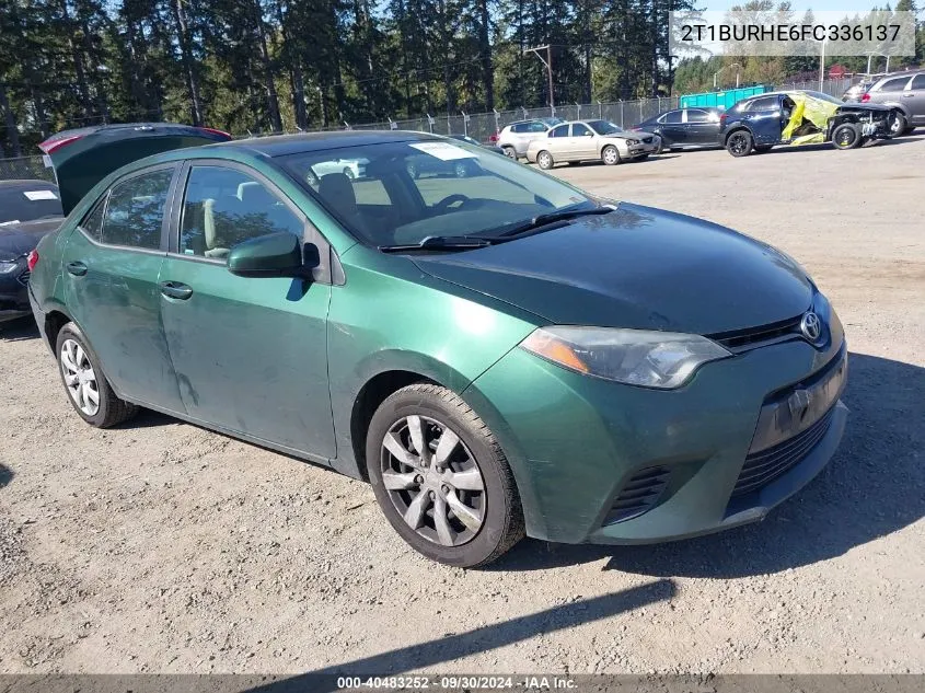 2015 Toyota Corolla Le VIN: 2T1BURHE6FC336137 Lot: 40483252