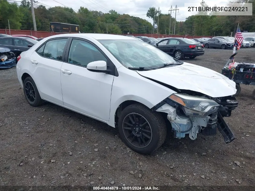 2015 Toyota Corolla Le VIN: 2T1BURHE9FC249221 Lot: 40484879