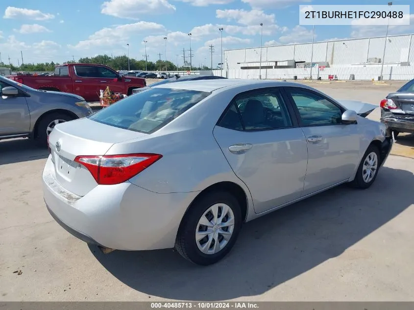 2015 Toyota Corolla L VIN: 2T1BURHE1FC290488 Lot: 40485713