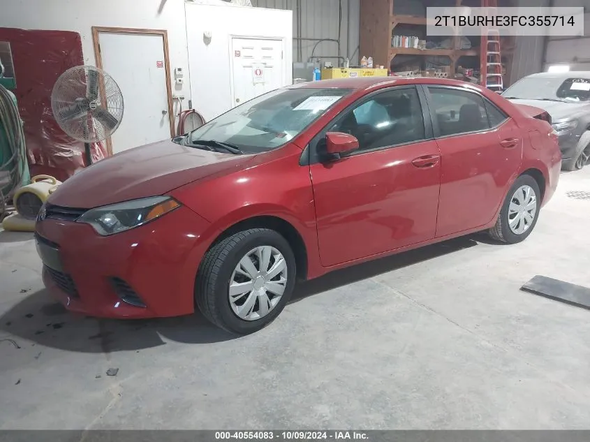 2015 Toyota Corolla Le VIN: 2T1BURHE3FC355714 Lot: 40554083