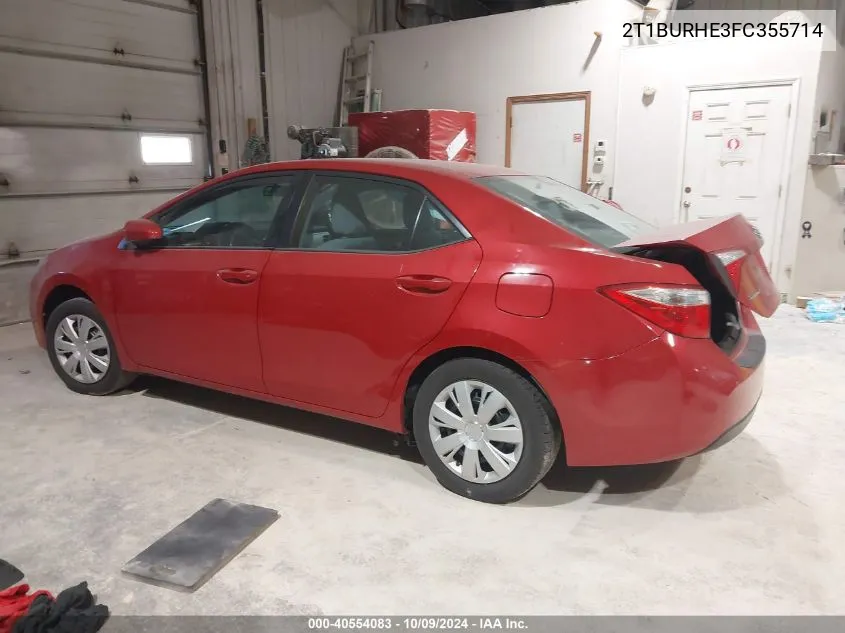 2015 Toyota Corolla Le VIN: 2T1BURHE3FC355714 Lot: 40554083