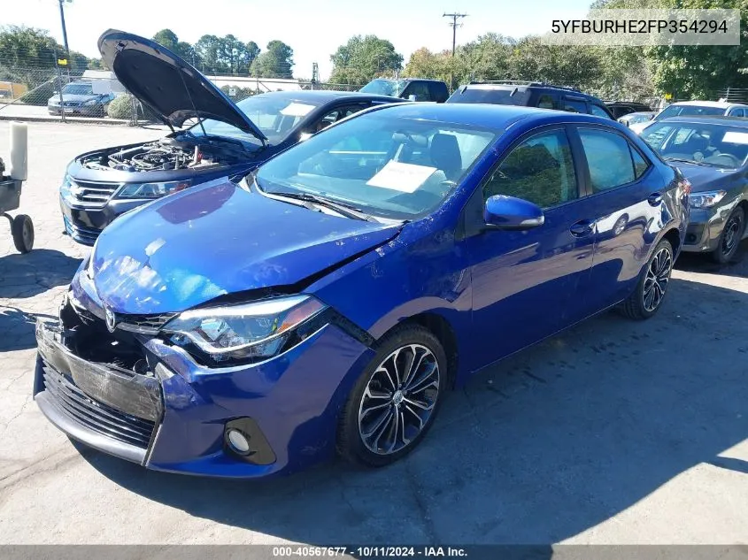 2015 Toyota Corolla S Plus VIN: 5YFBURHE2FP354294 Lot: 40567677