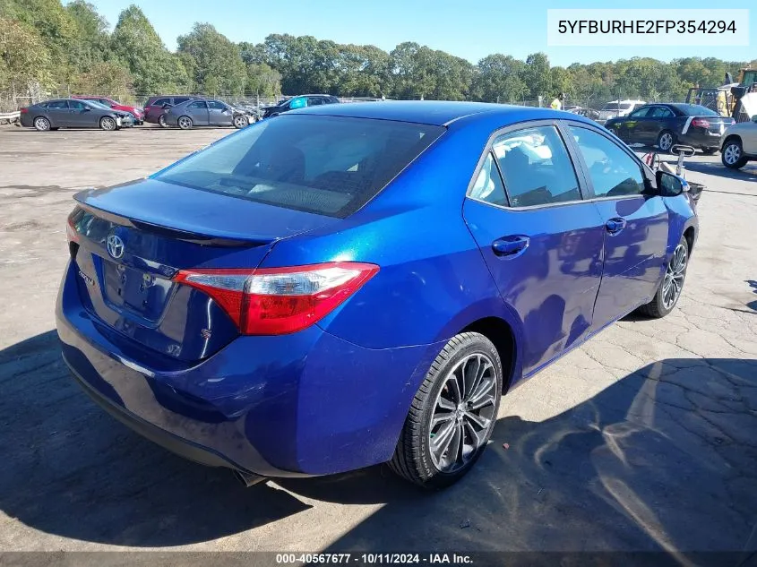 2015 Toyota Corolla S Plus VIN: 5YFBURHE2FP354294 Lot: 40567677