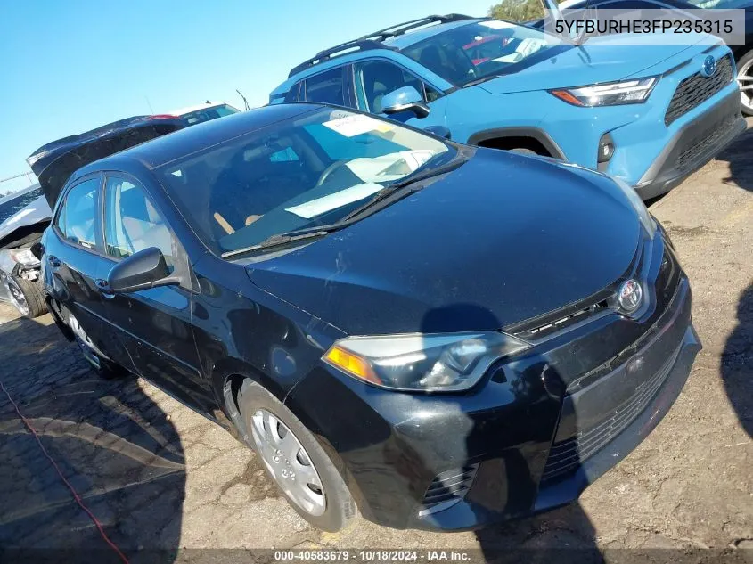 2015 Toyota Corolla Le VIN: 5YFBURHE3FP235315 Lot: 40583679