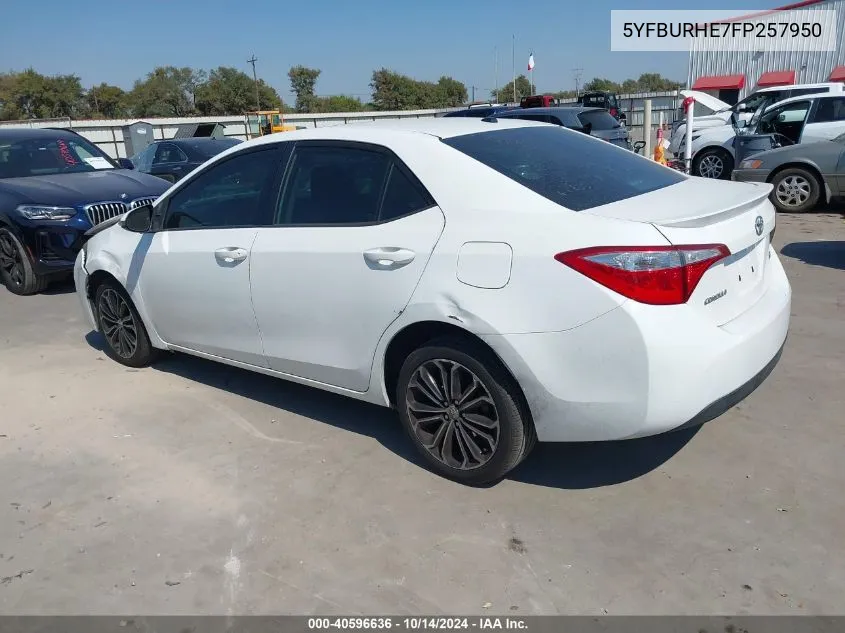 2015 Toyota Corolla L/Le/Le Pls/Prm/S/S Pls VIN: 5YFBURHE7FP257950 Lot: 40596636