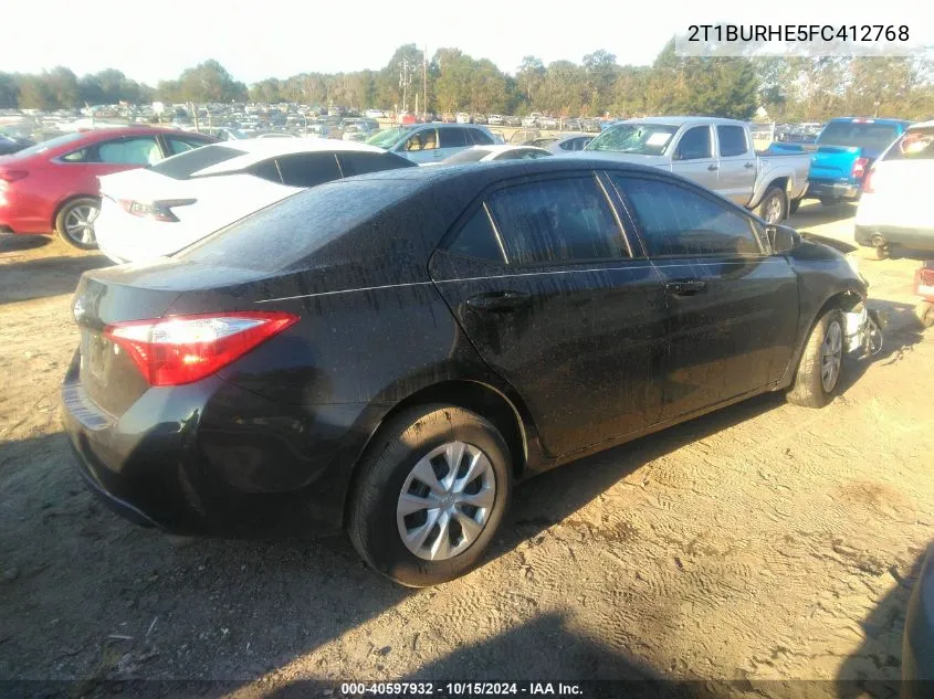 2015 Toyota Corolla L VIN: 2T1BURHE5FC412768 Lot: 40597932