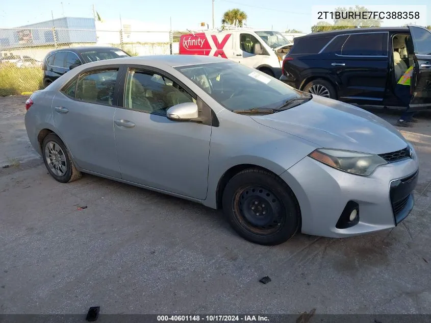 2015 Toyota Corolla S VIN: 2T1BURHE7FC388358 Lot: 40601148