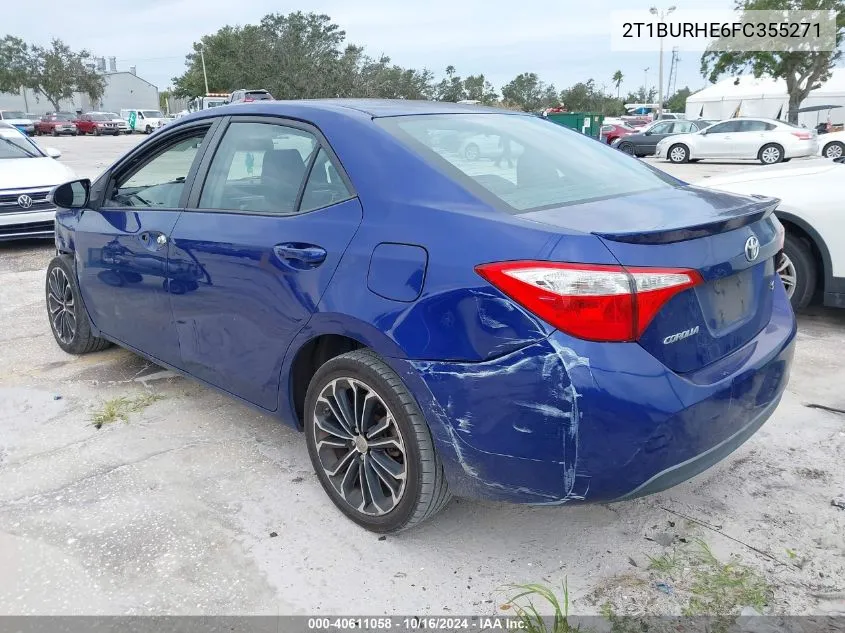 2015 Toyota Corolla S Plus VIN: 2T1BURHE6FC355271 Lot: 40611058