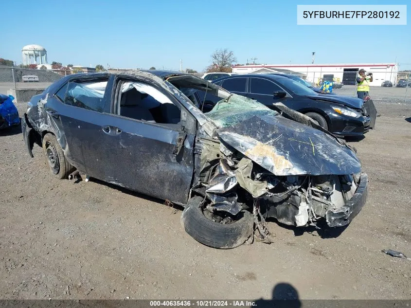 2015 Toyota Corolla L VIN: 5YFBURHE7FP280192 Lot: 40635436