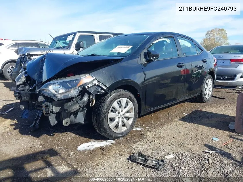 2015 Toyota Corolla Le VIN: 2T1BURHE9FC240793 Lot: 40662050