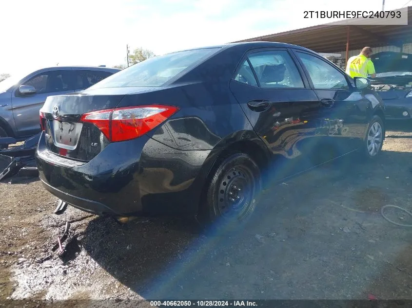 2015 Toyota Corolla Le VIN: 2T1BURHE9FC240793 Lot: 40662050