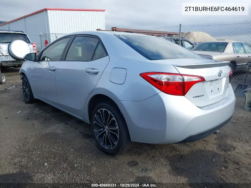 2015 Toyota Corolla S Plus VIN: 2T1BURHE6FC464619 Lot: 40669331