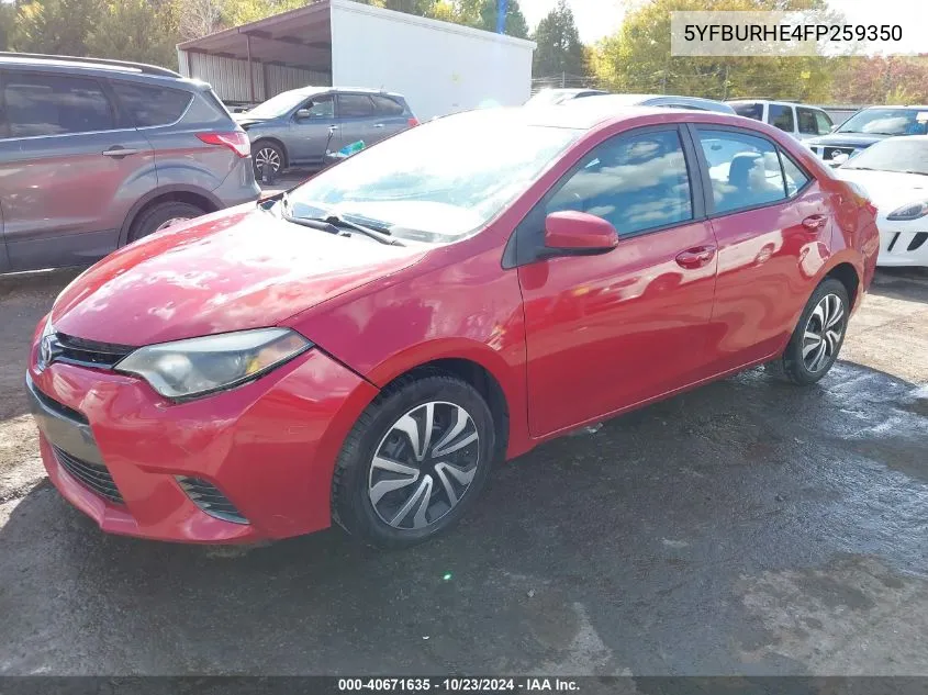 5YFBURHE4FP259350 2015 Toyota Corolla Le