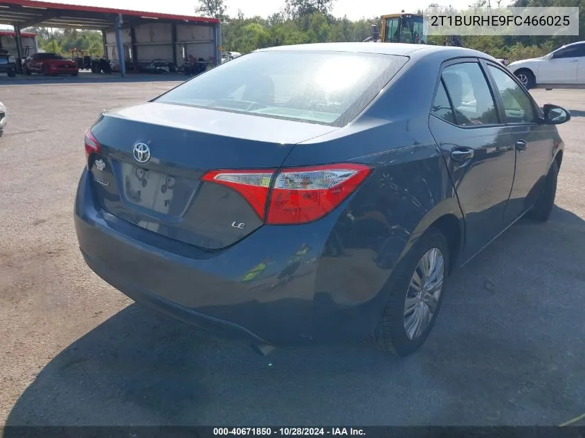 2015 Toyota Corolla Le VIN: 2T1BURHE9FC466025 Lot: 40671850