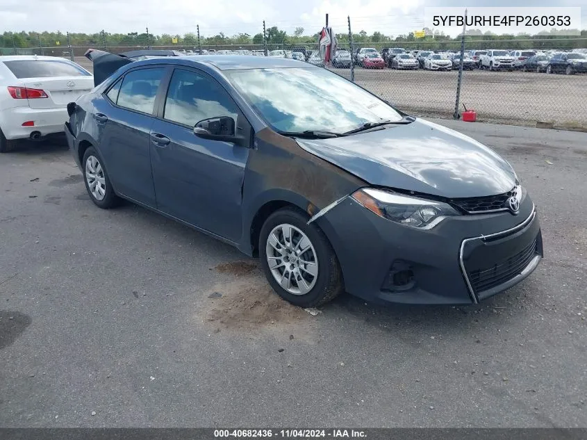 5YFBURHE4FP260353 2015 Toyota Corolla S