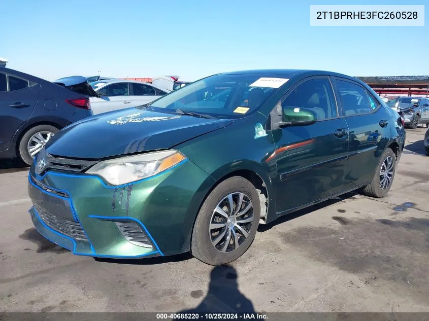 2015 Toyota Corolla Le Eco VIN: 2T1BPRHE3FC260528 Lot: 40685220