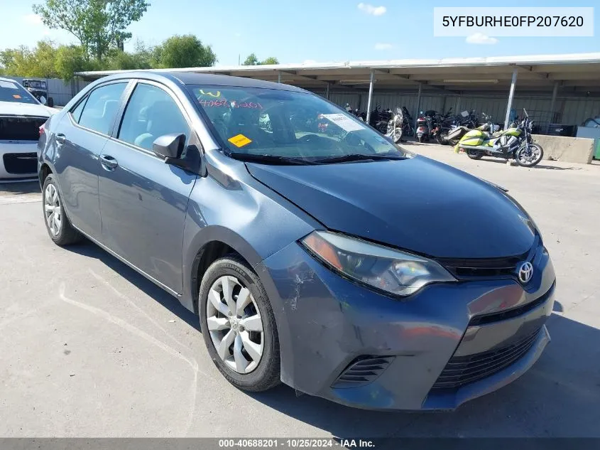 2015 Toyota Corolla Le VIN: 5YFBURHE0FP207620 Lot: 40688201