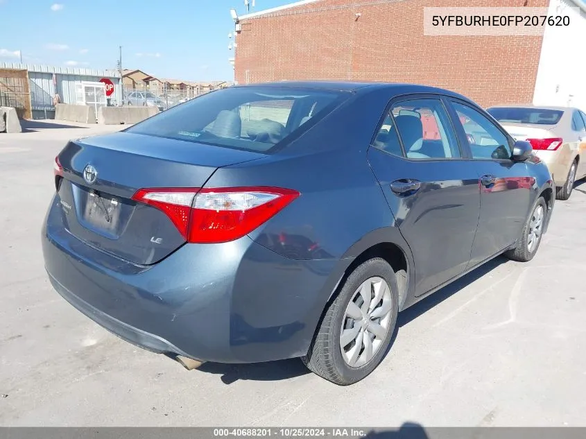 2015 Toyota Corolla Le VIN: 5YFBURHE0FP207620 Lot: 40688201