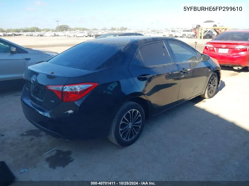 2015 Toyota Corolla Le VIN: 5YFBURHE6FP299610 Lot: 40701411