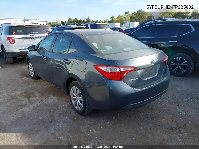 2015 Toyota Corolla Le VIN: 5YFBURHE6FP225832 Lot: 40701599