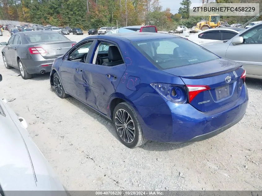 2015 Toyota Corolla L/Le/Le Pls/Prm/S/S Pls VIN: 2T1BURHE7FC458229 Lot: 40705220