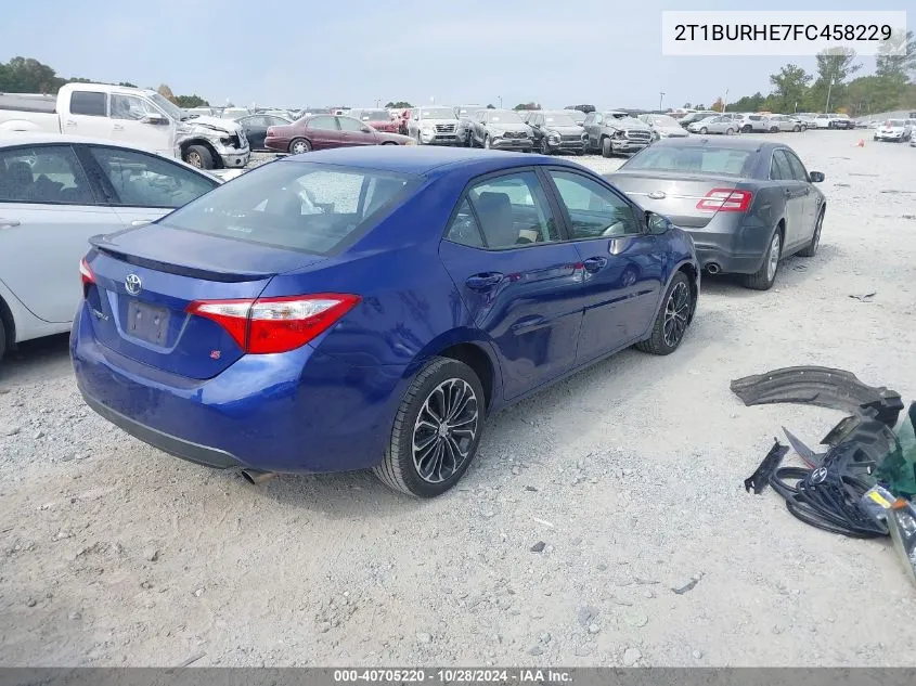 2015 Toyota Corolla L/Le/Le Pls/Prm/S/S Pls VIN: 2T1BURHE7FC458229 Lot: 40705220