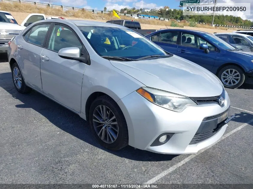 2015 Toyota Corolla Le Plus VIN: 5YFBURHE8FP200950 Lot: 40715167