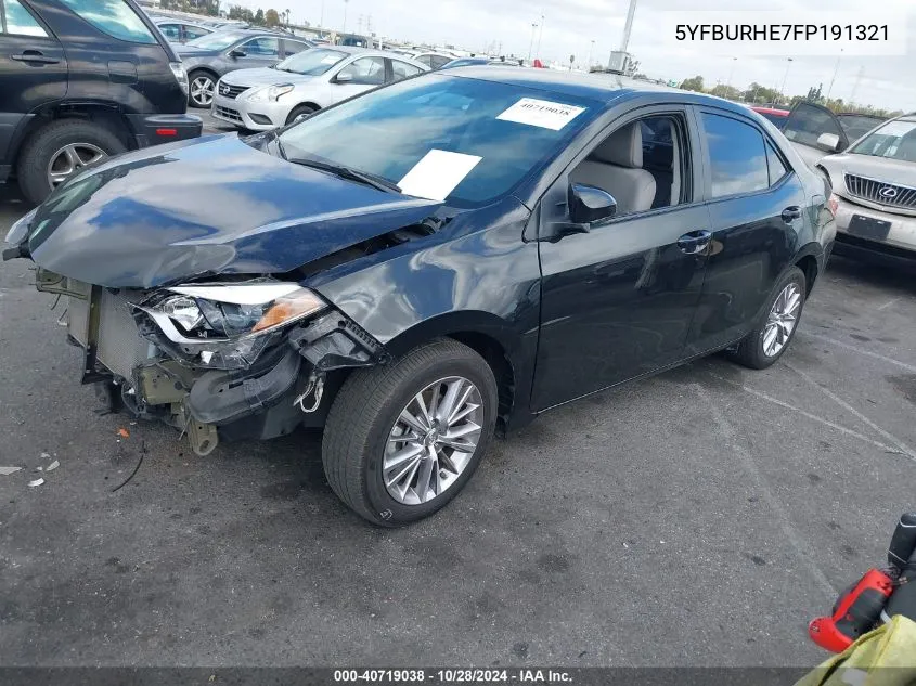 2015 Toyota Corolla L/Le/Le Pls/Prm/S/S Pls VIN: 5YFBURHE7FP191321 Lot: 40719038