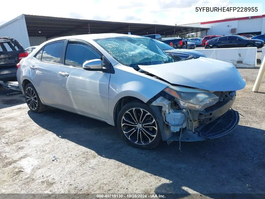 2015 Toyota Corolla L/Le/Le Pls/Prm/S/S Pls VIN: 5YFBURHE4FP228955 Lot: 40719138