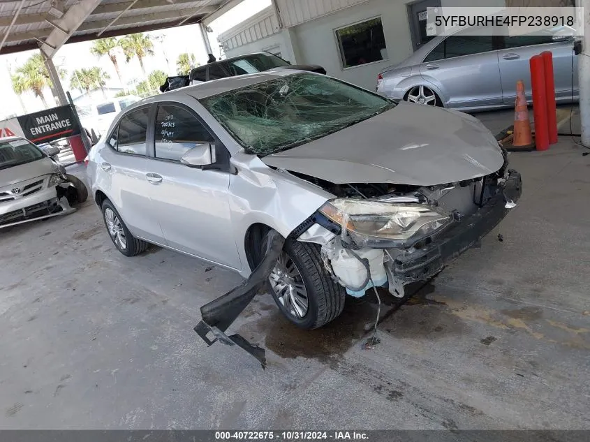 2015 Toyota Corolla S VIN: 5YFBURHE4FP238918 Lot: 40722675